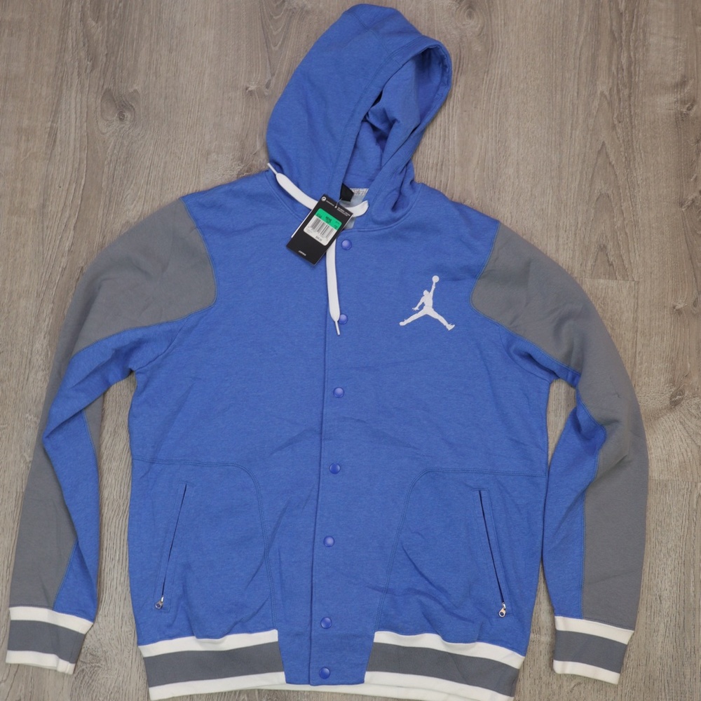 RARE NWT Jordan Nike Air Varsity Hoody 2.0 Men's Jacket XL Blue/Grey/White